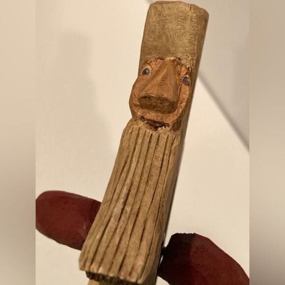 Folk Art Hand Carved Wooden Santa Figurine Whirly Gig Painted Adjustable Arms - Picture 10 of 15